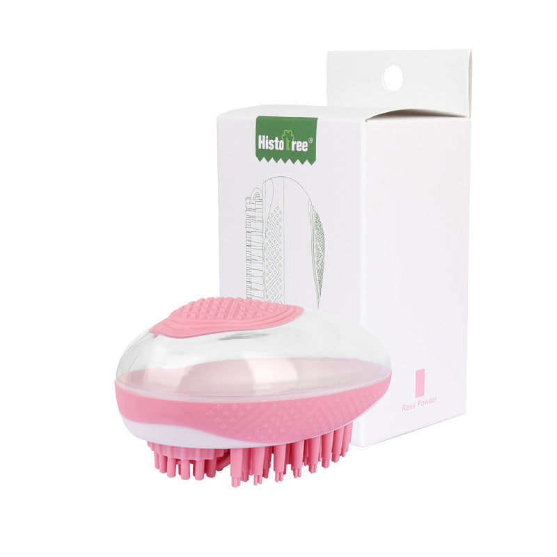 2-in-1 Pet Bath & Grooming Brush – Silicone Brush with Shampoo Dispenser – grooming kit