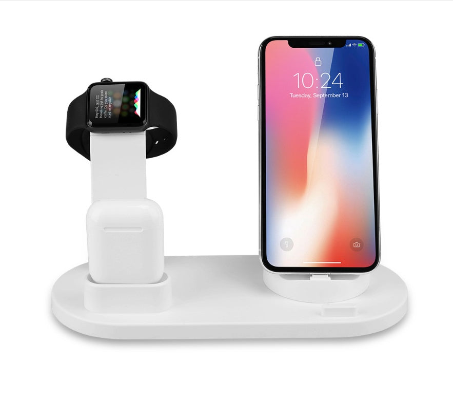 3-in-1 Wireless Charging Dock – Phone, Watch & Earbuds Stand – power-bank