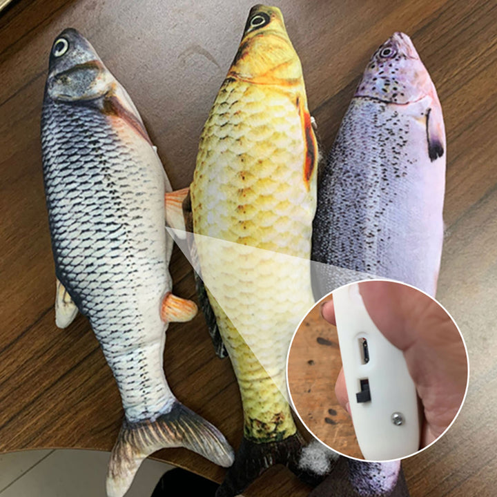 USB Flopping Fish Cat Toy – Rechargeable, Realistic & Safe for Solo Play – grooming kit