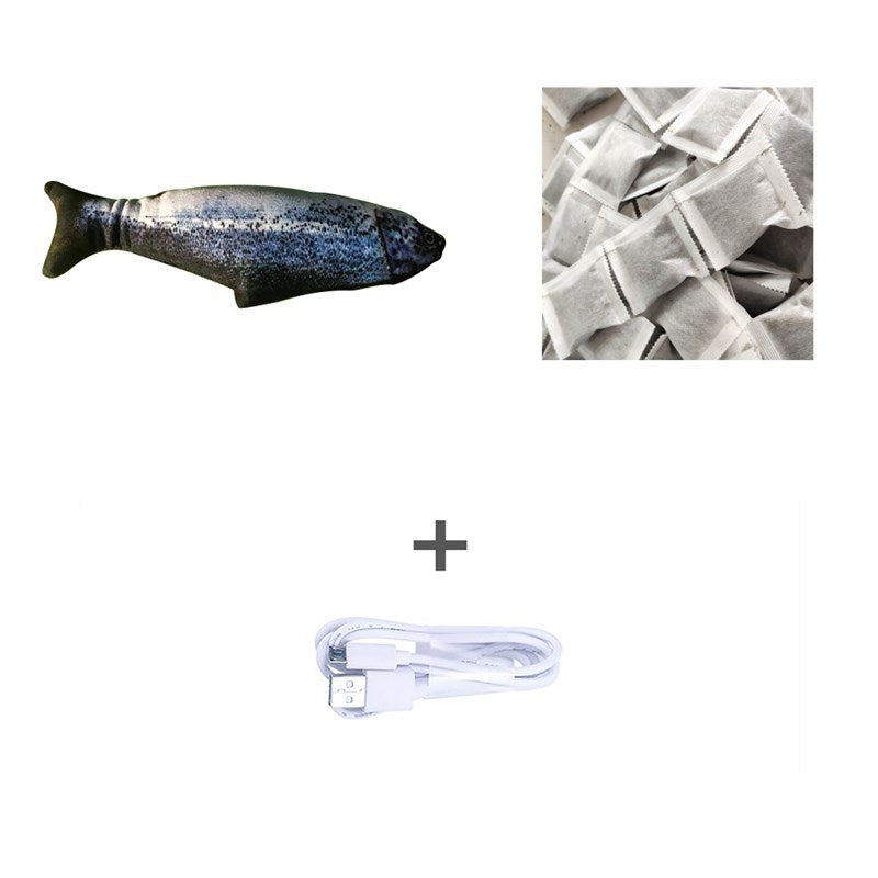 USB Flopping Fish Cat Toy – Rechargeable, Realistic & Safe for Solo Play