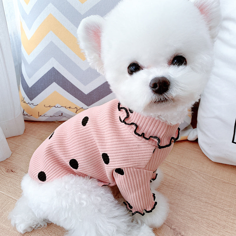 Polka Dot Cotton Dog Shirt – Soft, Stylish & Lightweight Everyday Pet Outfit