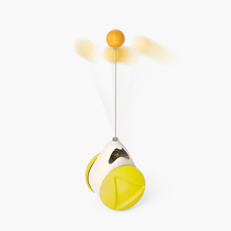 Rotating Windmill Cat Toy with Suction Cup – LED Ball & Catnip for IQ Play