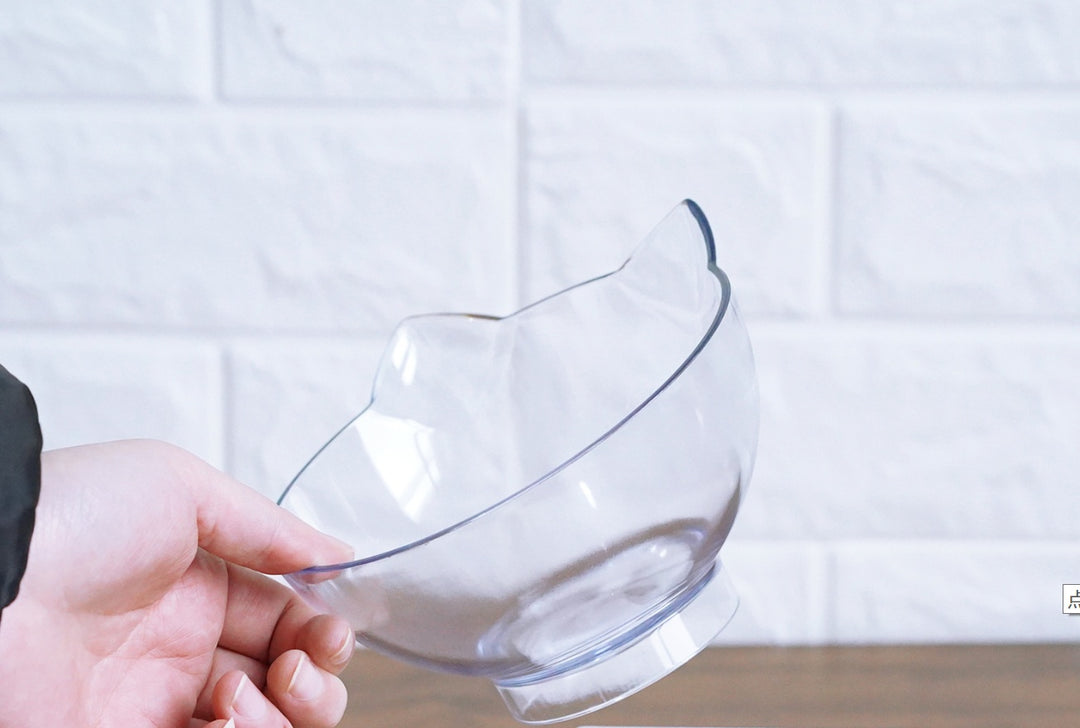 Ergonomic Cat Feeding Bowl – Tilted Transparent Design (Single or Double)
