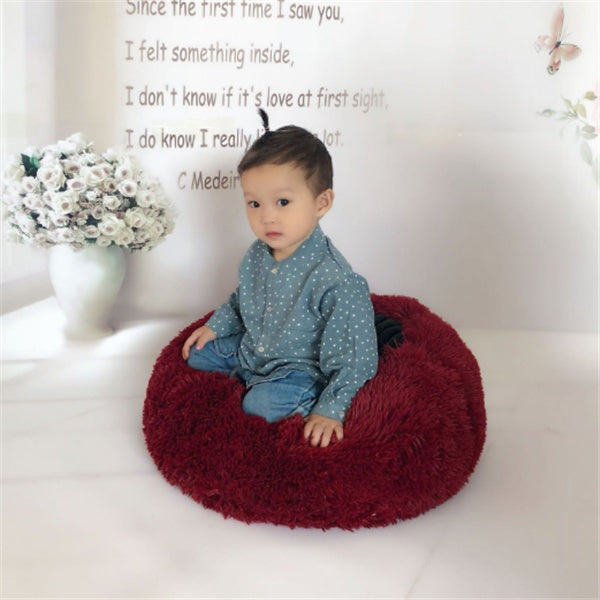 Fluffy Round Pet Bed – Plush Donut Bed for Dogs & Cats of All Sizes