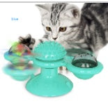 Rotating Windmill Cat Toy with Suction Cup – LED Ball & Catnip for IQ Play