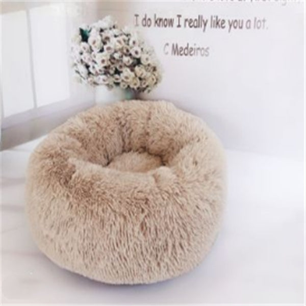 Fluffy Round Pet Bed – Plush Donut Bed for Dogs & Cats of All Sizes