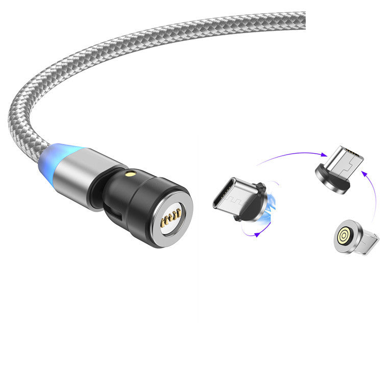 3-in-1 Fast Charging Cable – USB + Lightning + Type-C with 3A Quick Charge Support – car-accessory