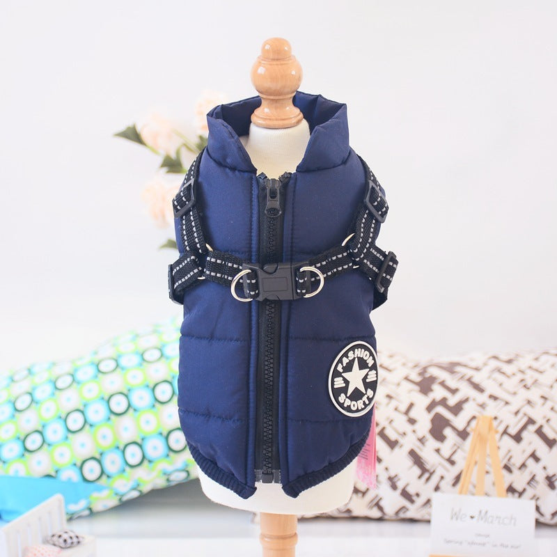 Waterproof Winter Dog Coat with Built-In Harness – Warm & Windproof