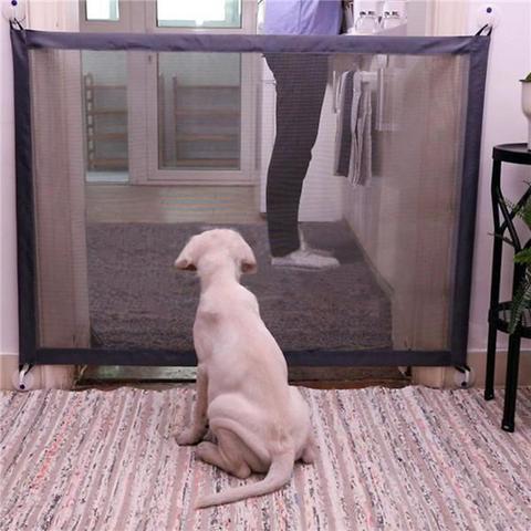 Magic Pet Safety Gate – Expandable Mesh Barrier for Doors, Stairs & Hallways