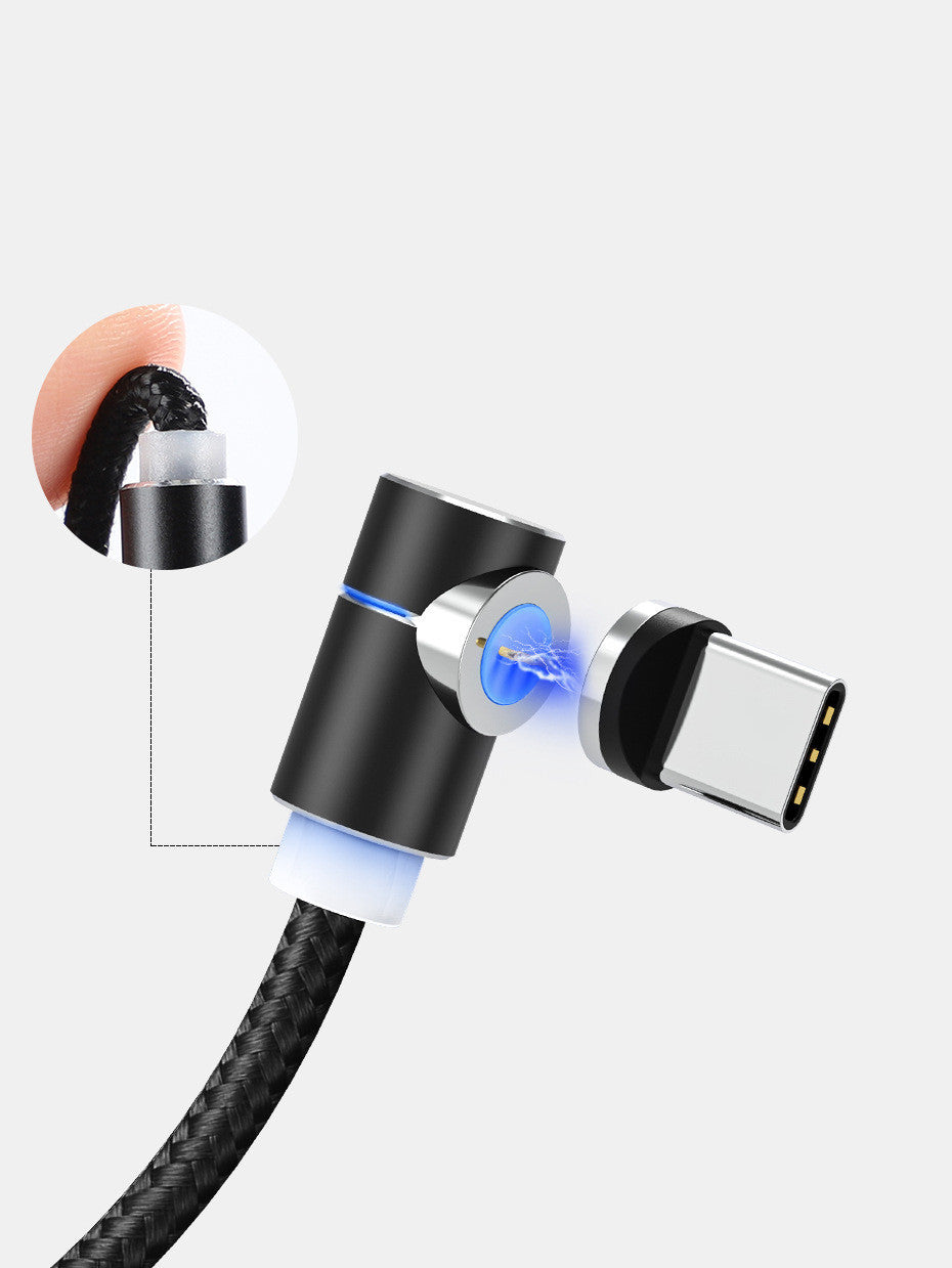 360° Magnetic Charging Cable – Fast Charge with LED for iPhone, Android & Type-C – car-accessory