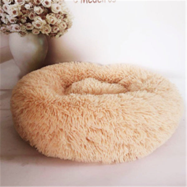 Fluffy Round Pet Bed – Plush Donut Bed for Dogs & Cats of All Sizes