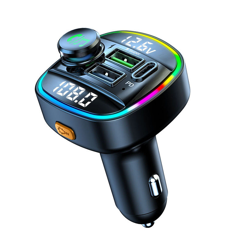 Bluetooth Car MP3 Charger – FM Transmitter, QC3.0/PD Fast Charging, RGB Display