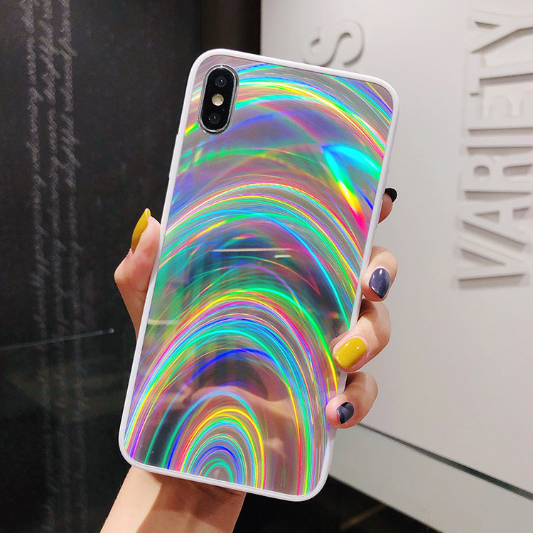 3D Rainbow Glitter Gradient Phone Case – Sparkly Soft Edge Full Cover – phone-case