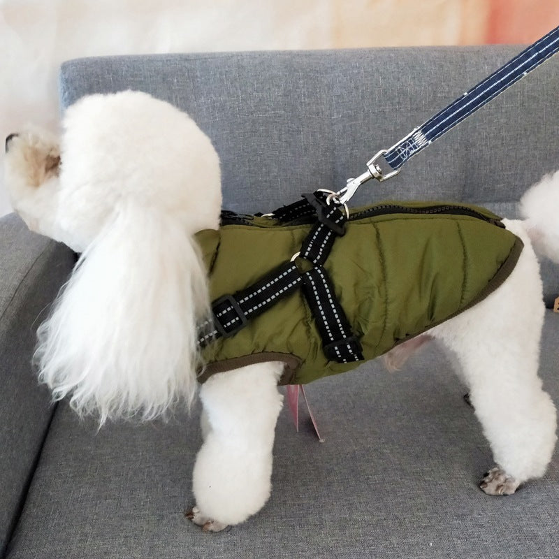 Waterproof Winter Dog Coat with Built-In Harness – Warm & Windproof