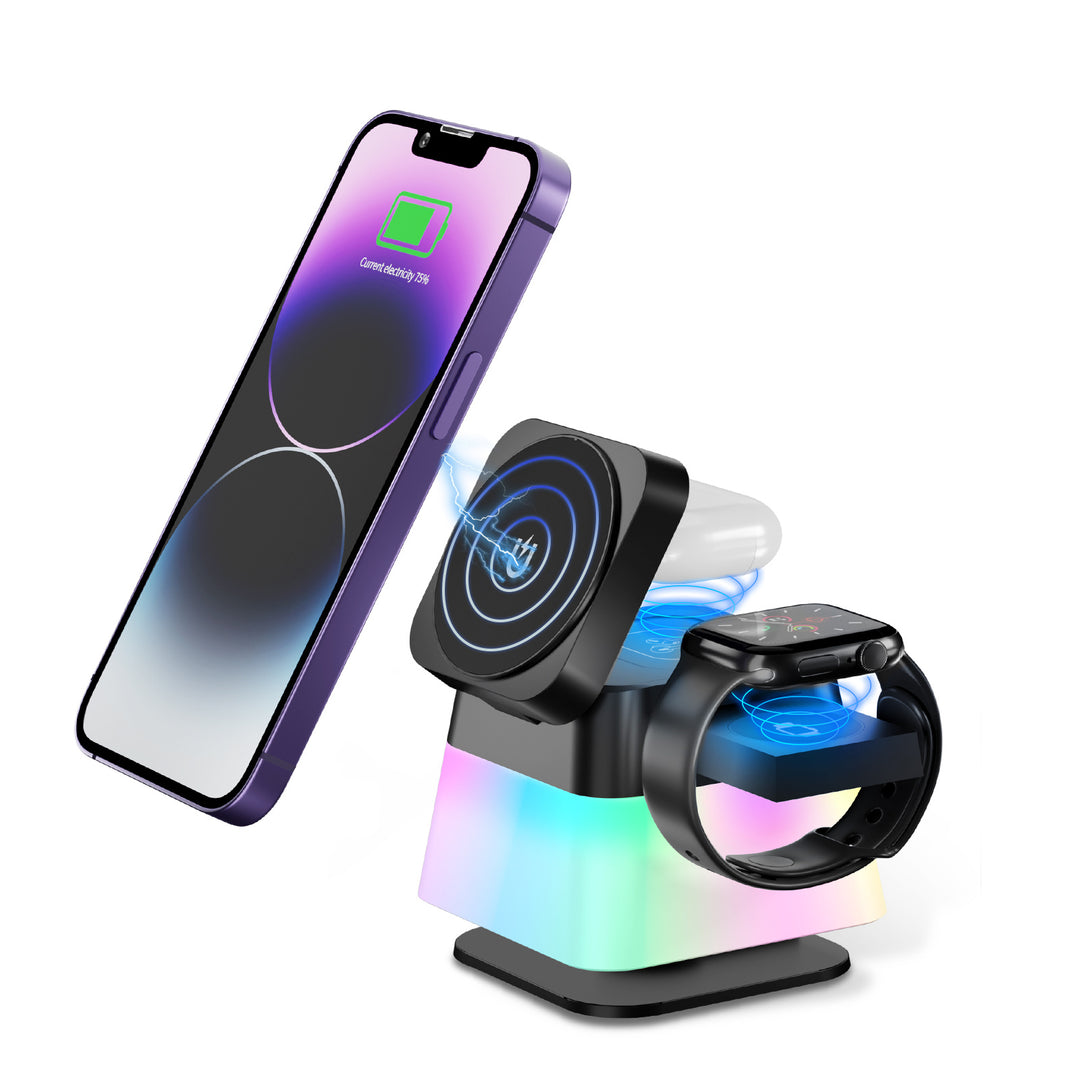 4-in-1 Magnetic Wireless Charger – Foldable Charging Station with Night Light – power-bank
