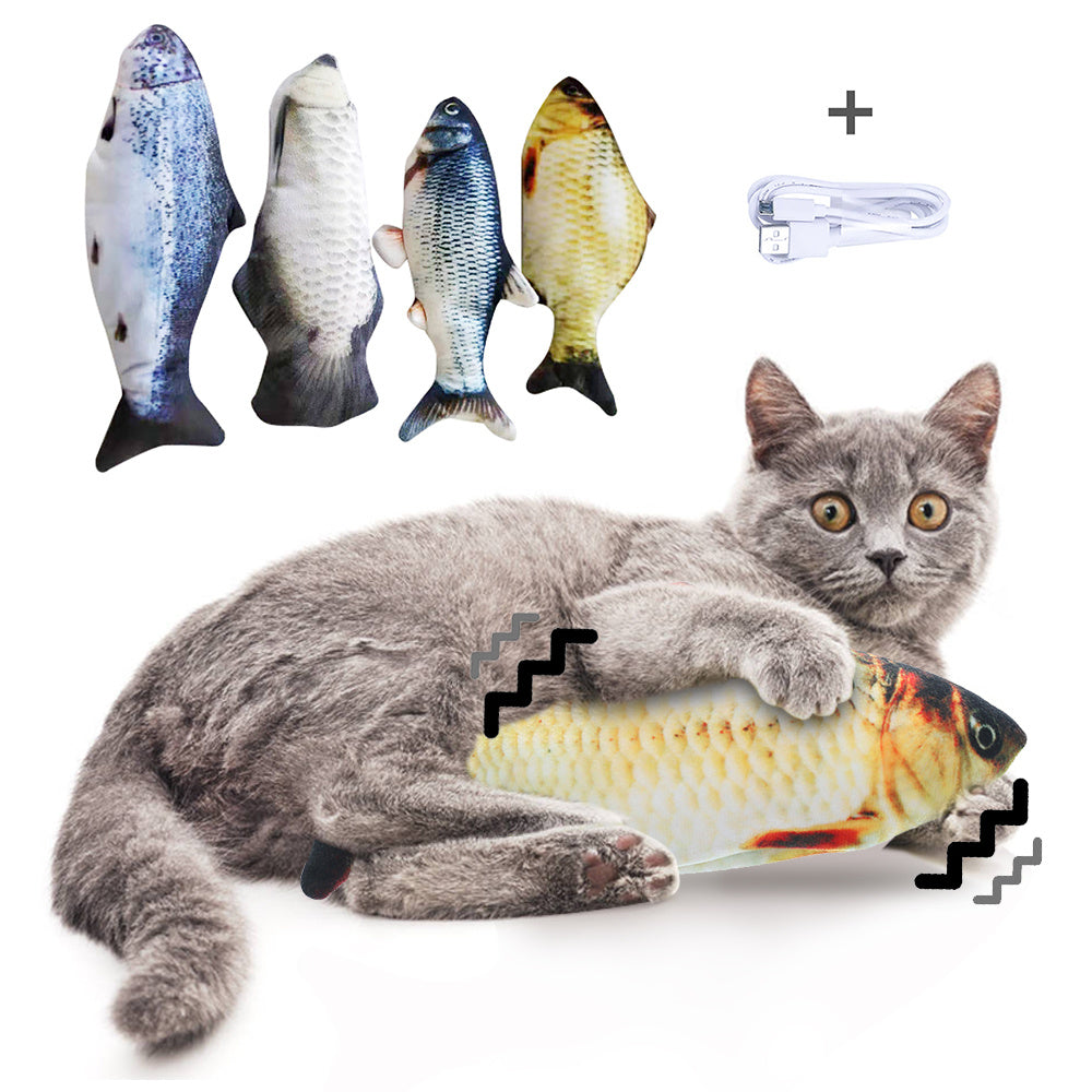 USB Flopping Fish Cat Toy – Rechargeable, Realistic & Safe for Solo Play
