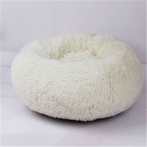 Fluffy Round Pet Bed – Plush Donut Bed for Dogs & Cats of All Sizes