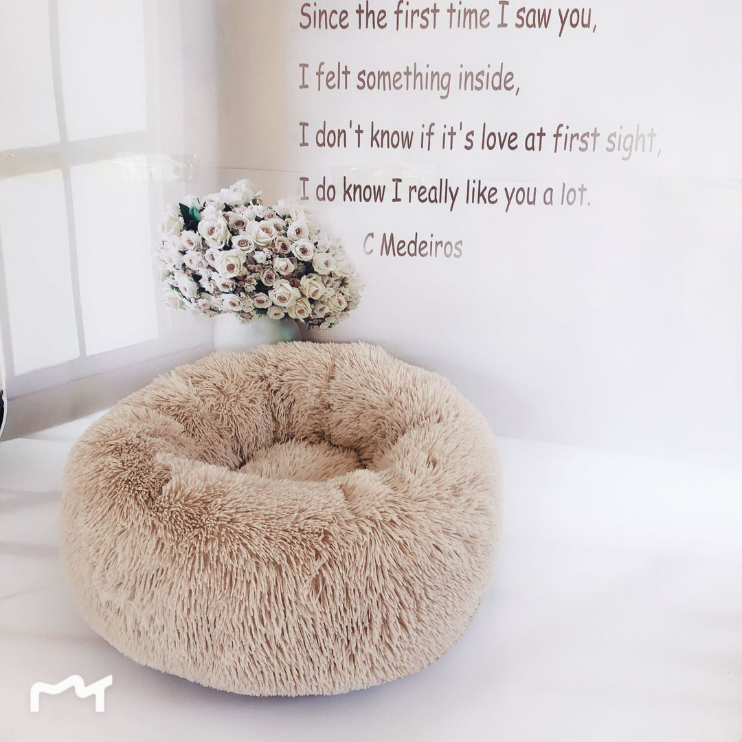 Plush Donut Pet Bed – Calming Nest for Dogs & Cats in 13 Colors