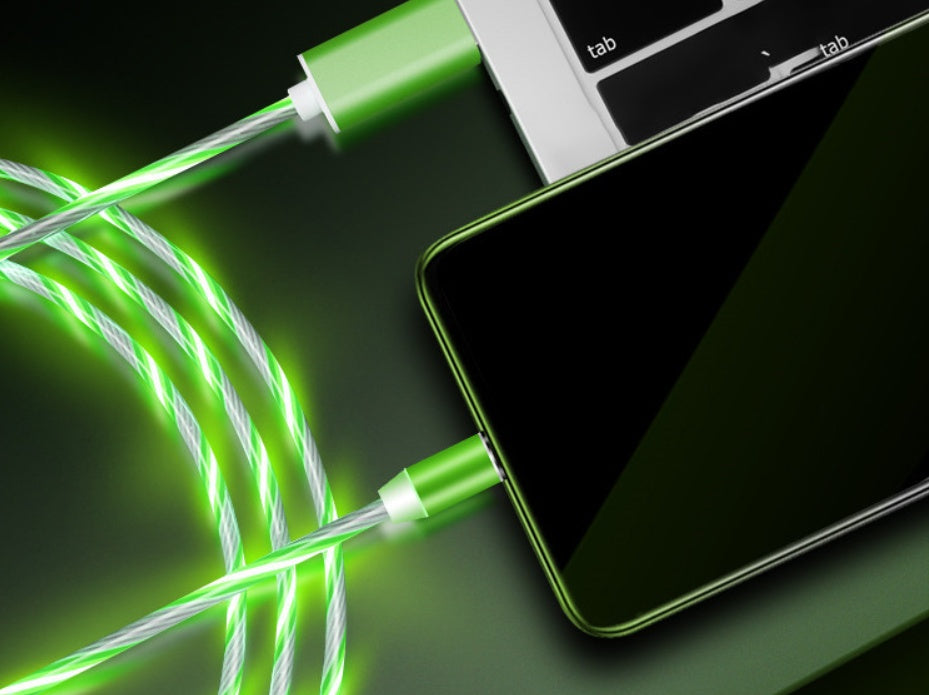 Circular Magnetic Charging Cable – LED Light, 2.1A Fast Charge for iPhone & Android