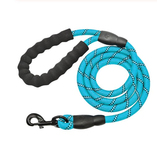 Heavy-Duty Reflective Dog Leash – Soft Foam Handle & Night Safety