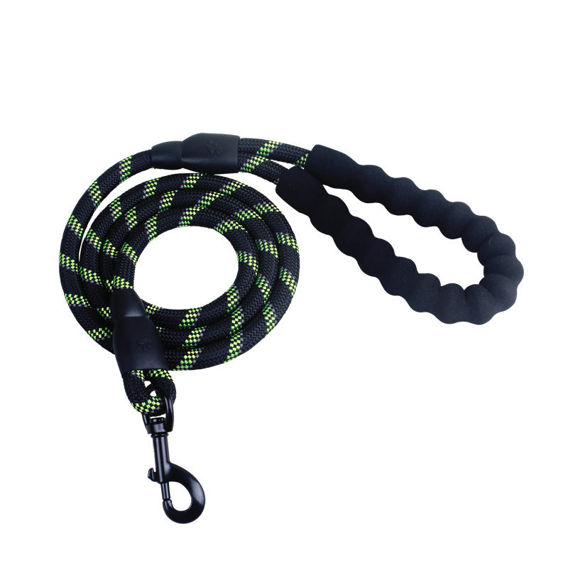 Heavy-Duty Reflective Dog Leash – Soft Foam Handle & Night Safety