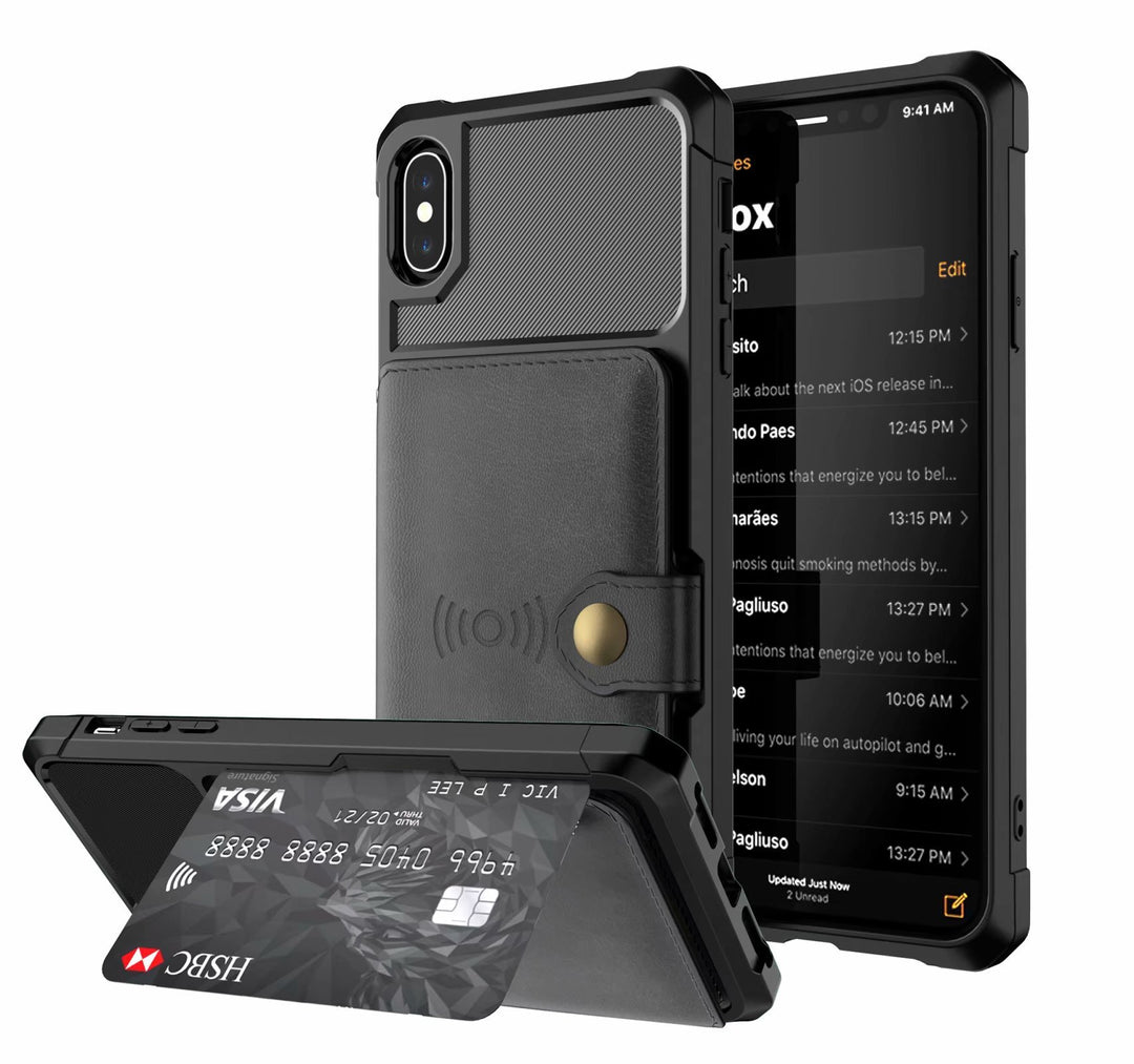 Geometric PU Leather Phone Case – Stylish Back Cover for iPhone & Samsung