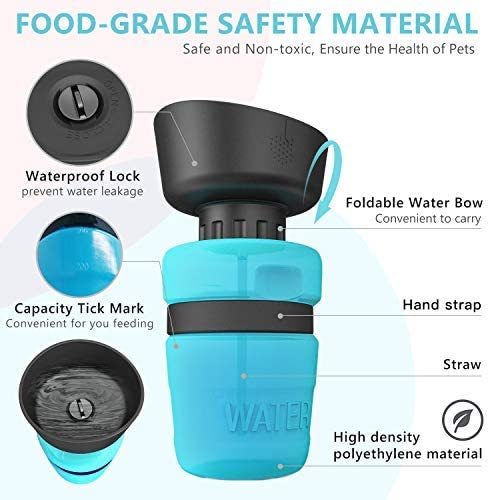 2-in-1 Portable Dog Water Bottle & Bowl – Leak-Proof, BPA-Free, 520ml – grooming kit