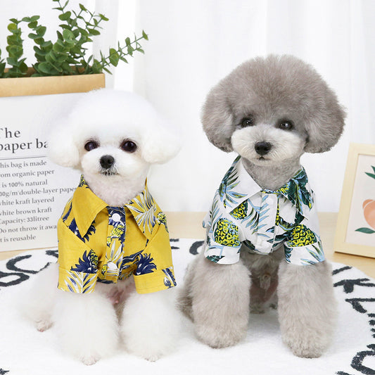 Hawaiian Cotton Pet Shirt – Summer Style for Dogs & Cats – grooming kit