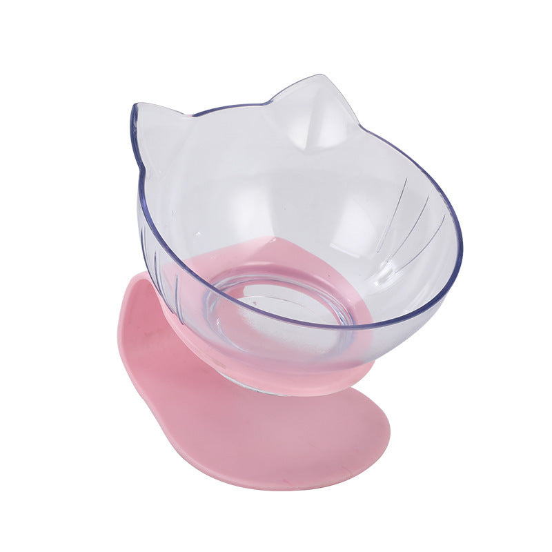 Ergonomic Cat Feeding Bowl – Tilted Transparent Design (Single or Double)