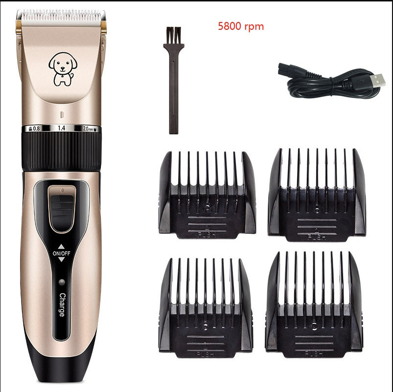 Rechargeable Pet Hair Clipper – Low Noise, Ceramic Blade, 90min Runtime