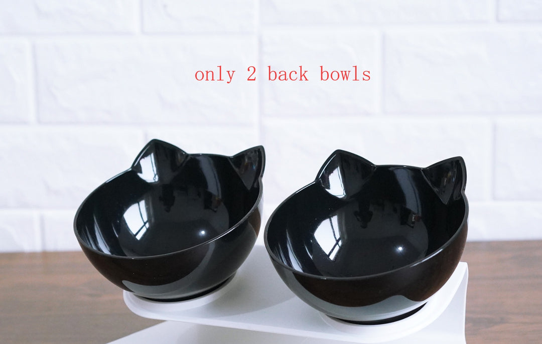 Ergonomic Cat Feeding Bowl – Tilted Transparent Design (Single or Double)