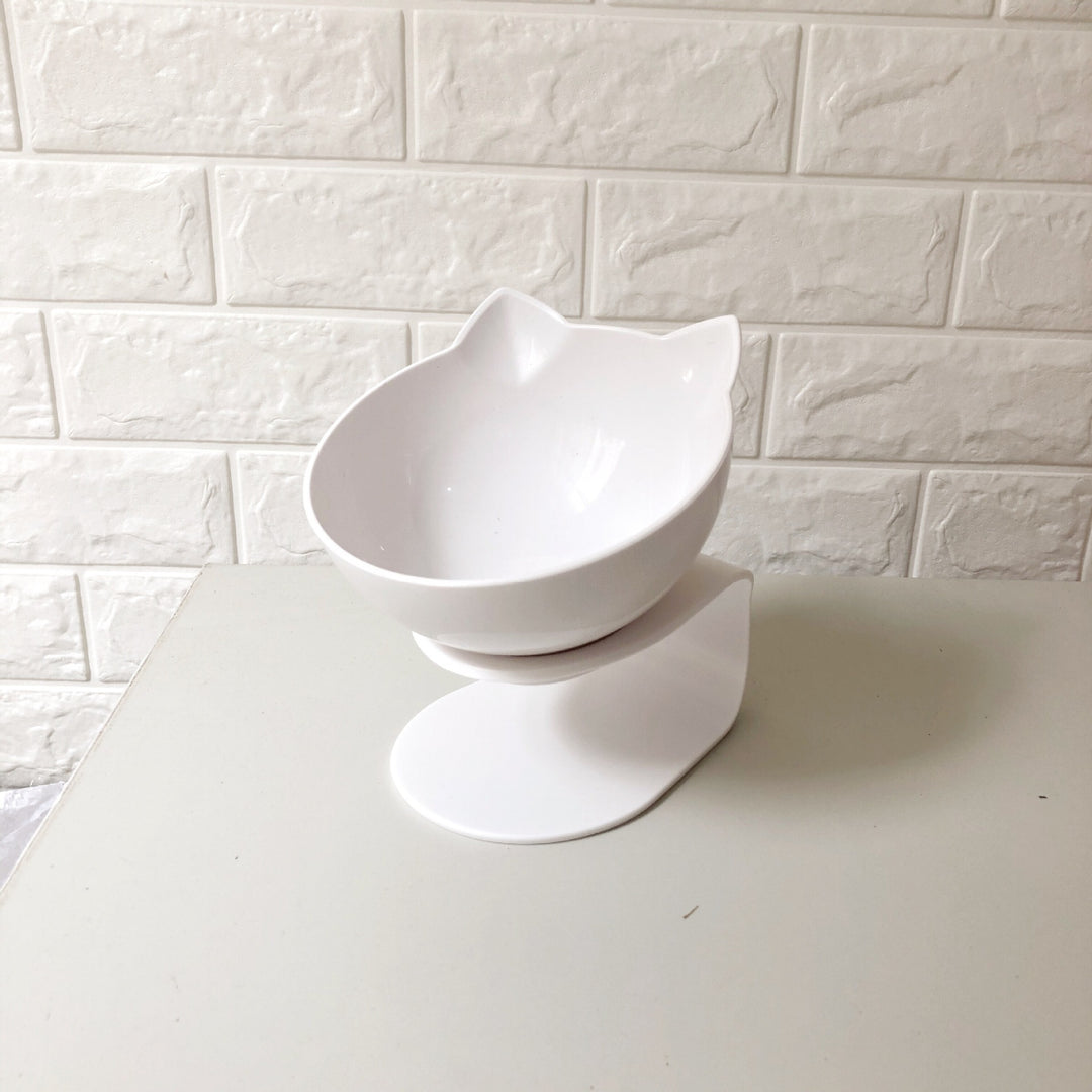 Ergonomic Cat Feeding Bowl – Tilted Transparent Design (Single or Double)