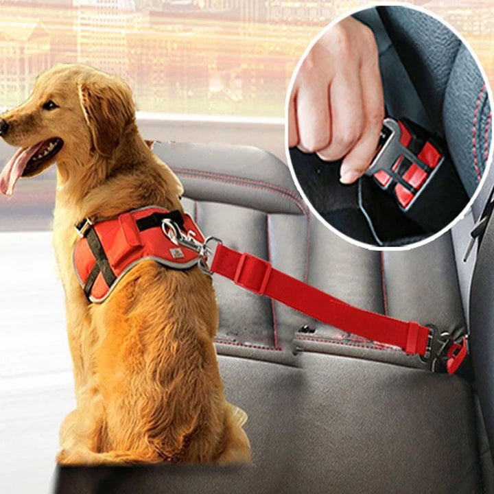 Adjustable Dog Car Seatbelt – Pet Travel Safety Harness for Dogs & Cats – grooming kit