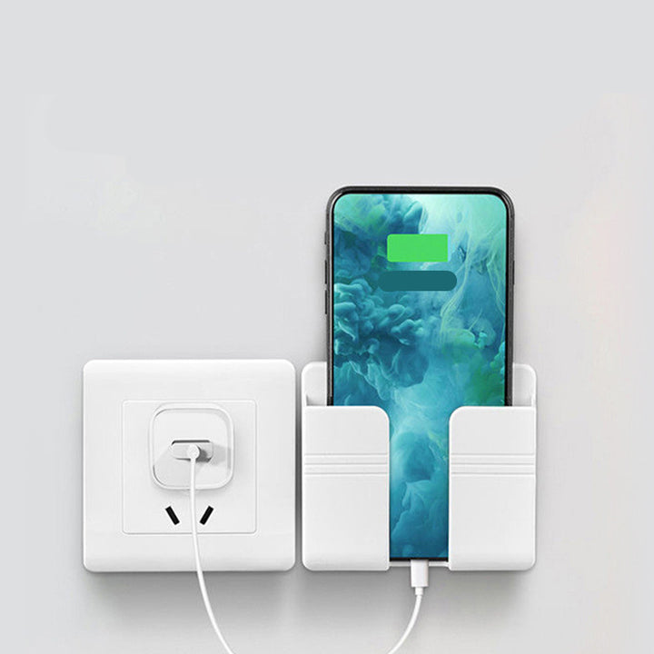 Wall-Mounted Remote & Phone Holder – No-Drill Adhesive Charging Stand – phone-stand