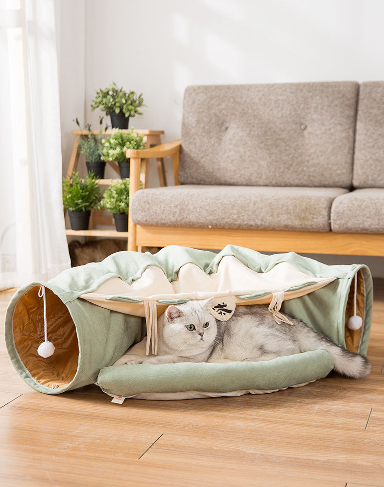 Collapsible Cat Tunnel – Durable, Washable & Fun for Cats – grooming kit