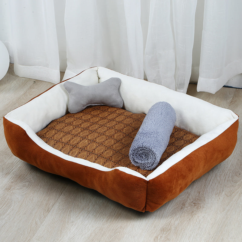 Cozy Fabric Dog Bed – Soft, Durable & Washable Pet Mat