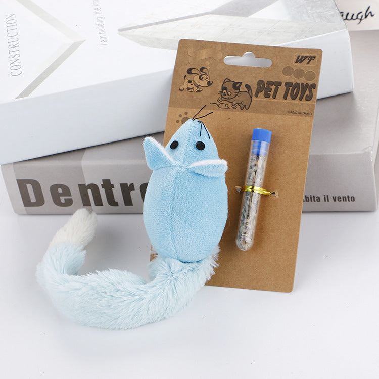 Plush Catnip Mouse Toy for Cats – Refillable Mint Pouch & Soft Fabric