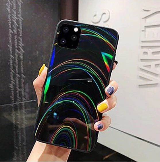 3D Rainbow Glitter Gradient Phone Case – Sparkly Soft Edge Full Cover – phone-case