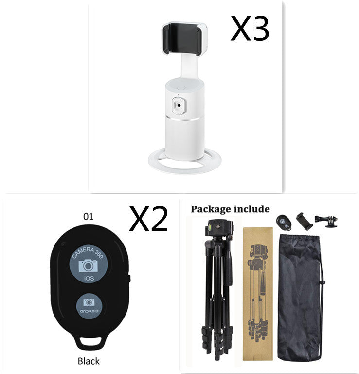 AI Face Tracking Phone Mount – 360° Auto-Tracking Stand for Live Streaming & Vlogging