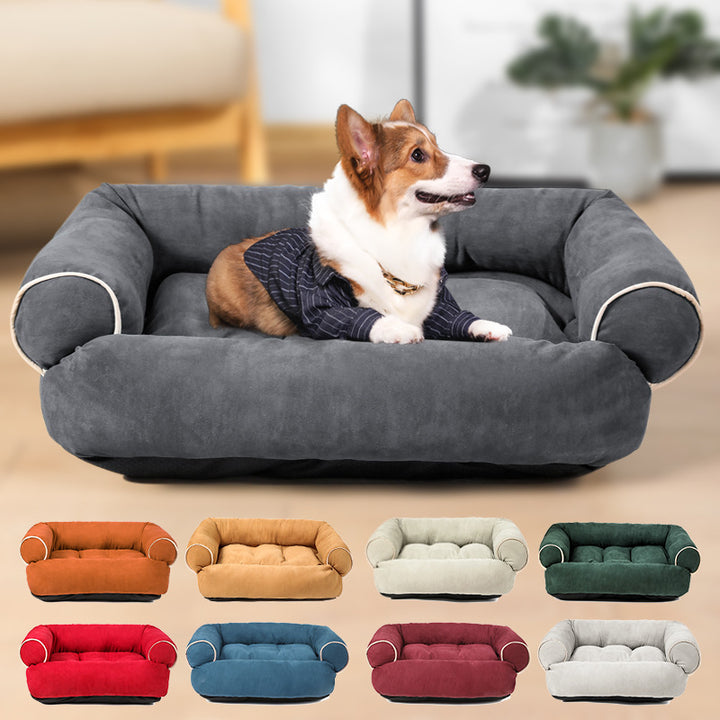 Plush Dog Sofa Bed – Orthopedic, Washable Comfort for Dogs & Cats of All Sizes – grooming kit