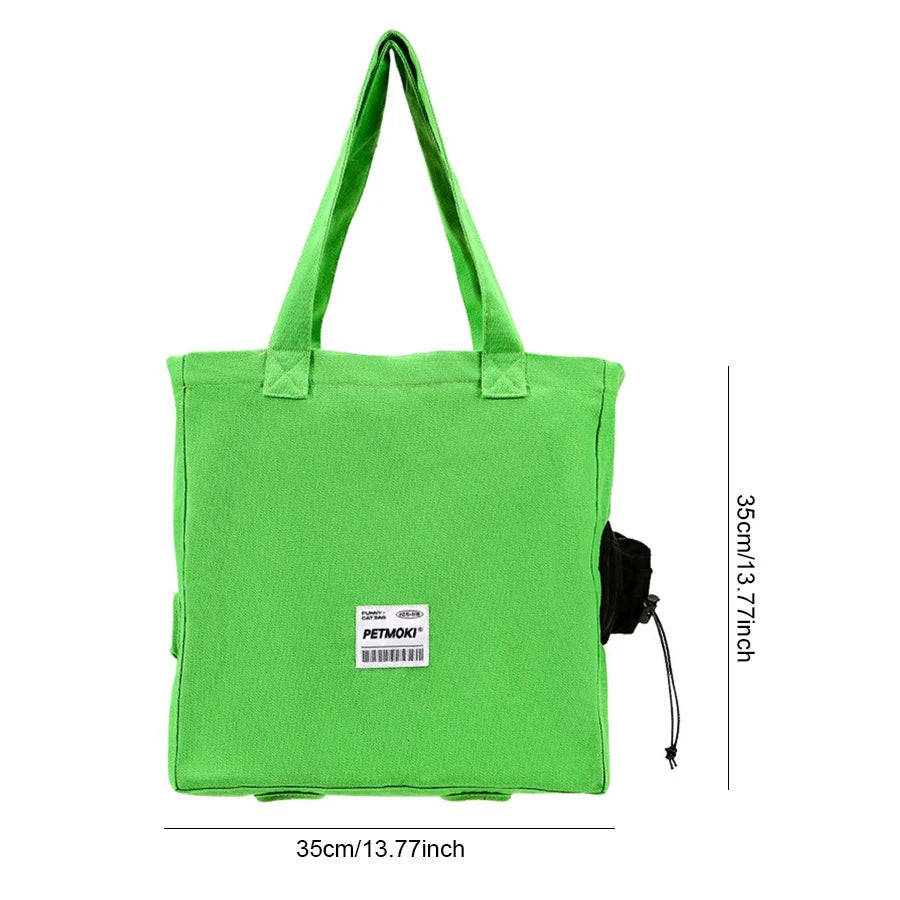 Canvas Pet Backpack Carrier – Comfortable & Breathable Travel Bag for Small Dogs & Cats (Green)