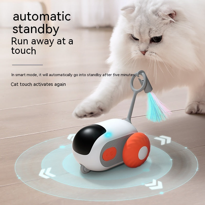 Crazy-Joy Remote Control Cat Toy Car – 2 Modes, Auto & Manual, Obstacle Avoidance