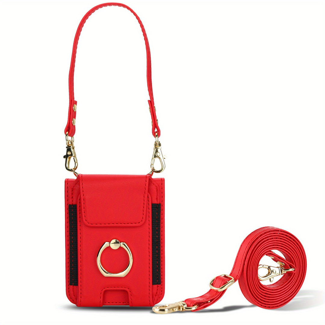 AWQUER Wallet Case for Galaxy Z Flip – Lanyard, Stand & Card Holder