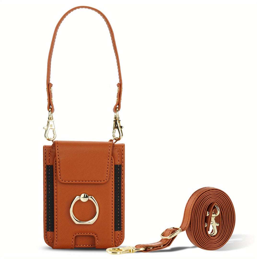 AWQUER Wallet Case for Galaxy Z Flip – Lanyard, Stand & Card Holder