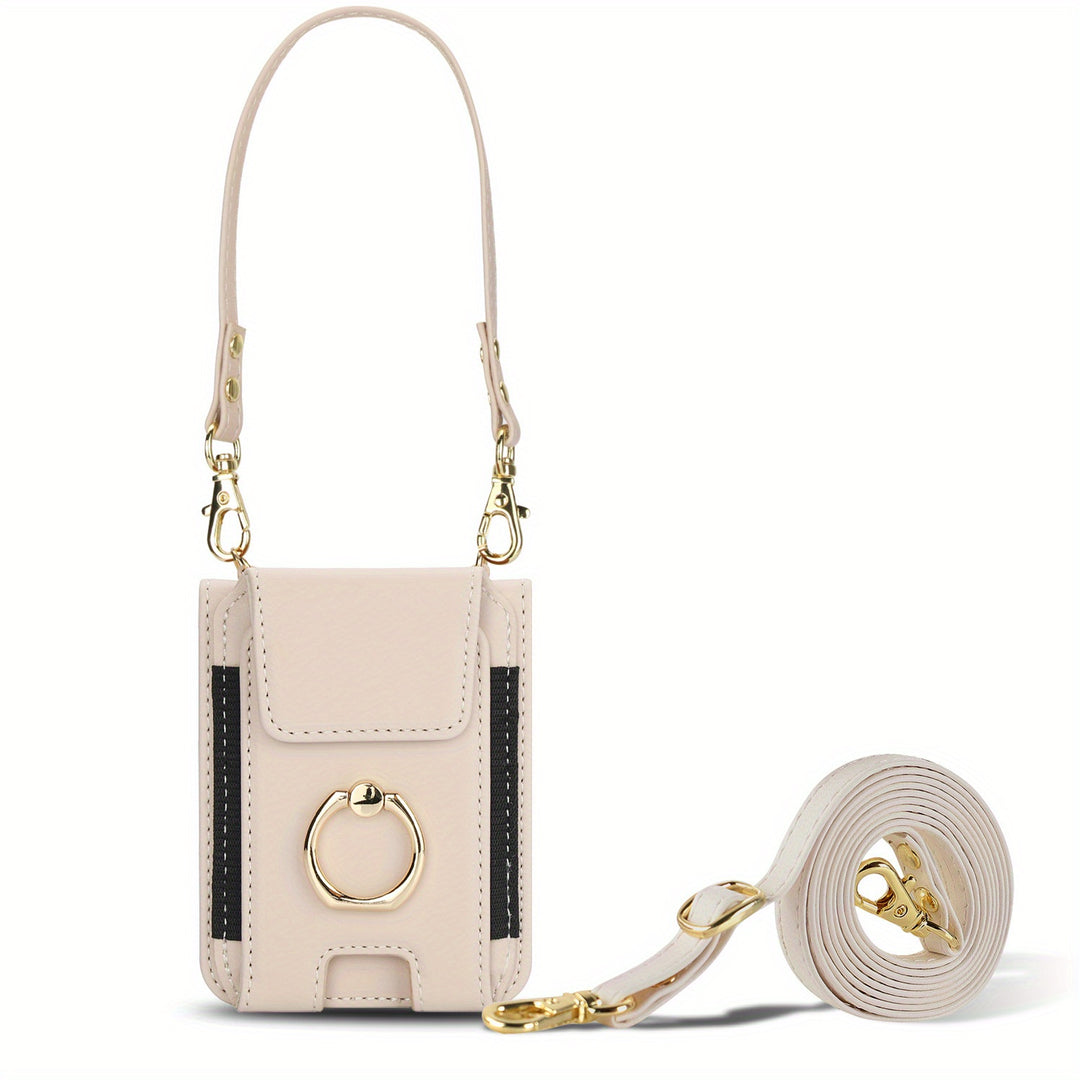 AWQUER Wallet Case for Galaxy Z Flip – Lanyard, Stand & Card Holder