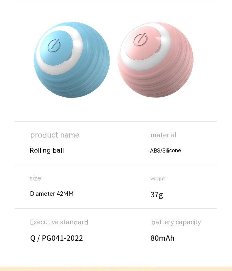 Rechargeable Smart Cat Toy Ball – Auto-Rolling Silicone Toy for Indoor Cats