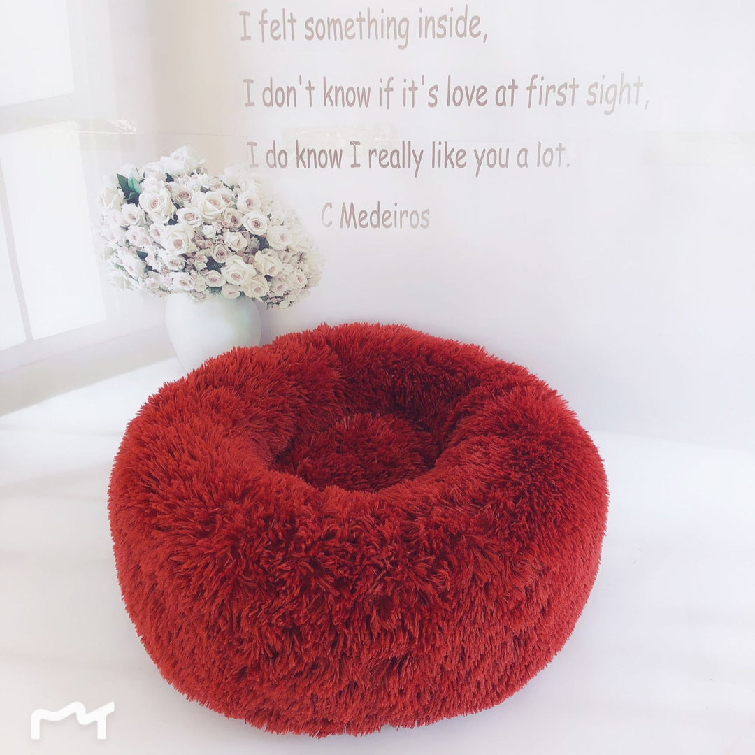 Plush Donut Pet Bed – Calming Nest for Dogs & Cats in 13 Colors