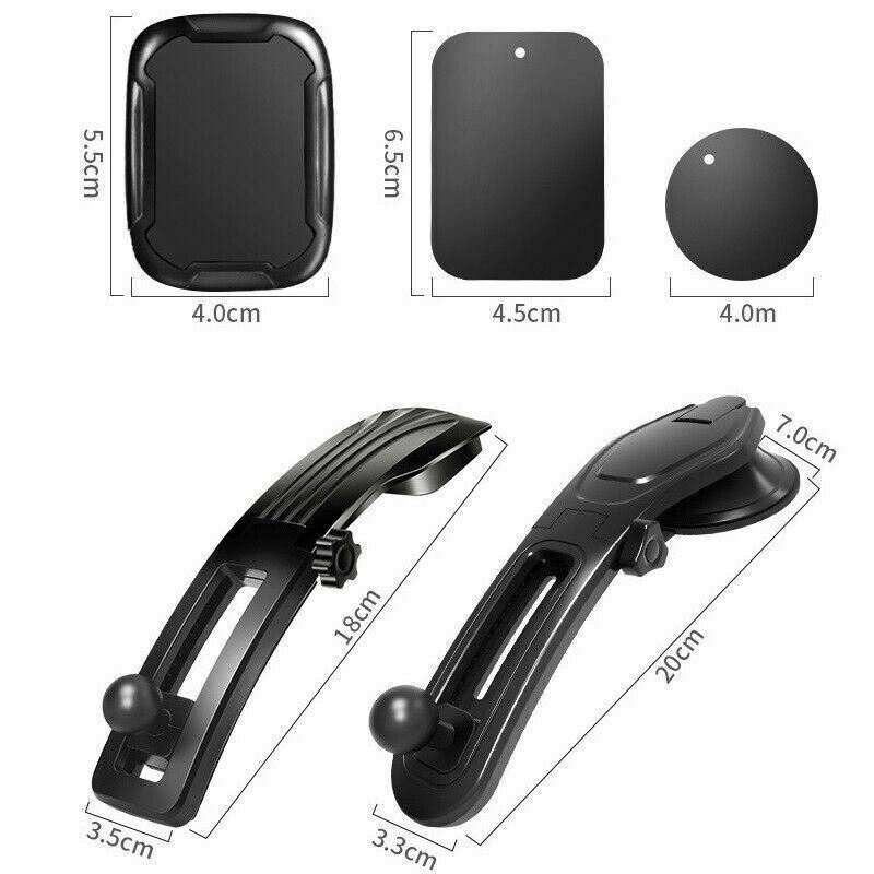 Universal Car Phone Mount – Dashboard & Windshield Holder with One-Touch Lock and 360° Rotation