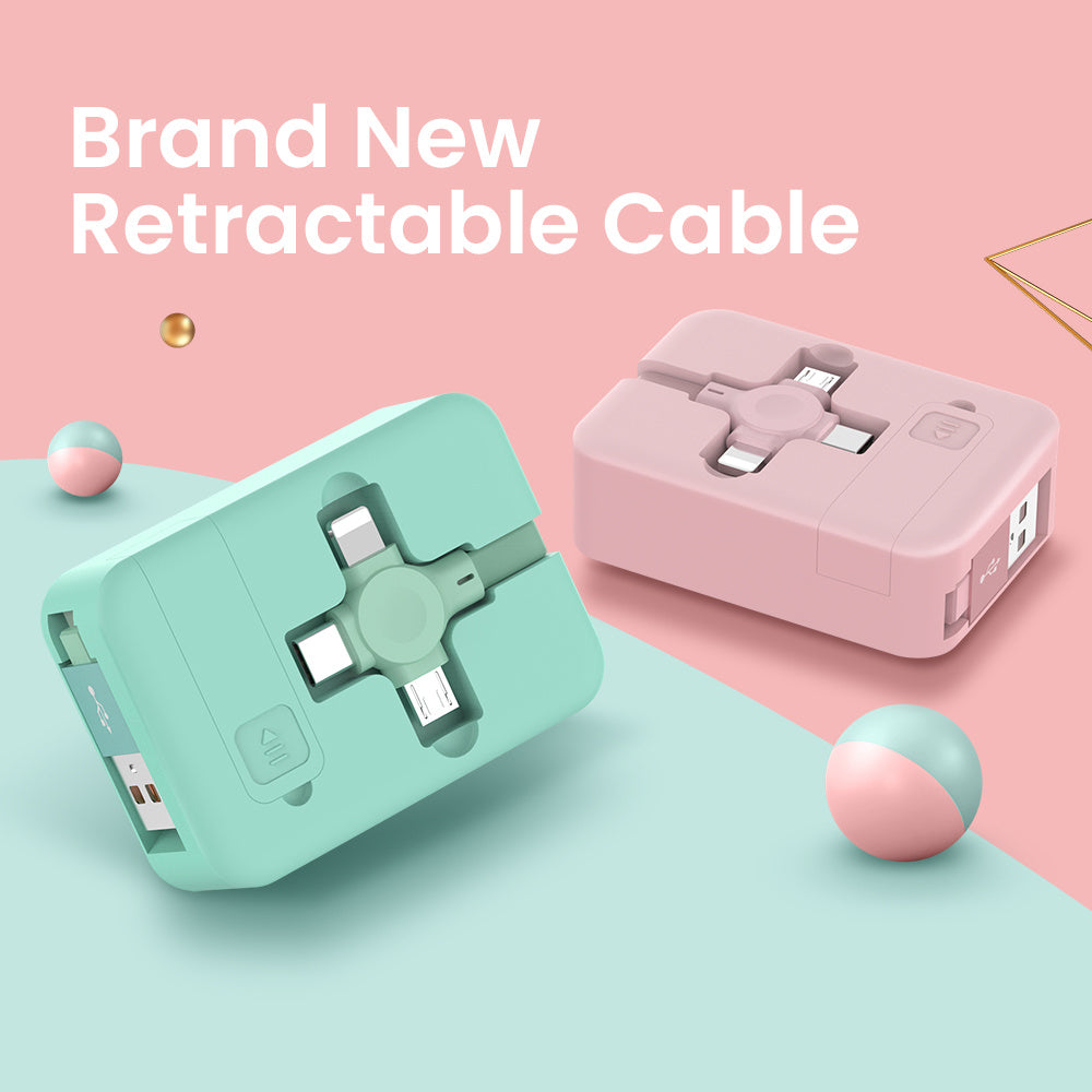 Retractable 3-in-1 Charging Cable – Lightning, USB-C, Micro USB | 100cm
