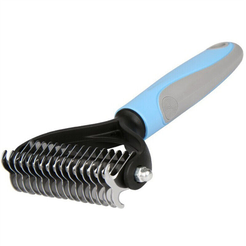 Dual-Sided Dematting & Deshedding Pet Comb – Undercoat Rake for Dogs & Cats